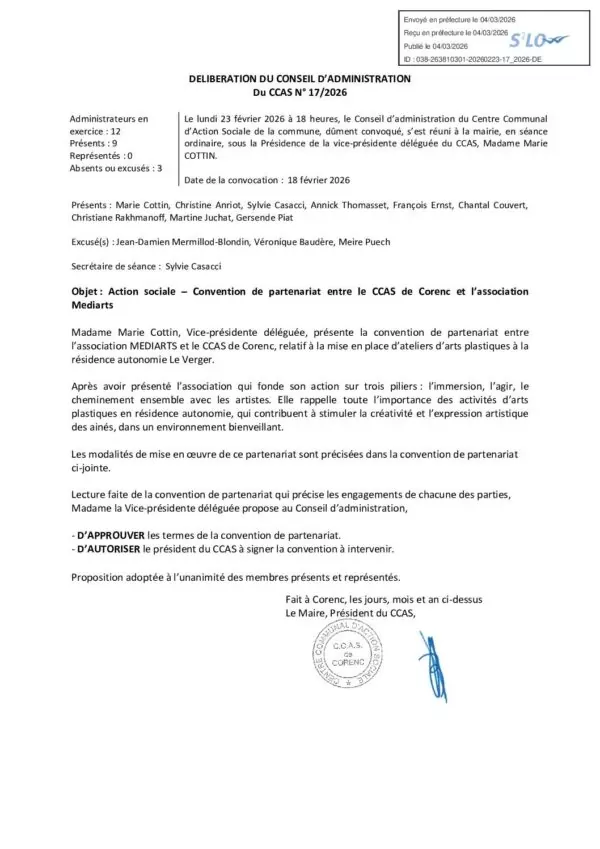Image du document Délibérations du CA du CCAS 23.02.2026
