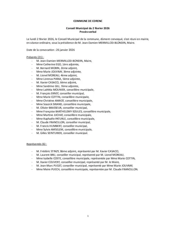 Image du document PV CM 2 février 2026