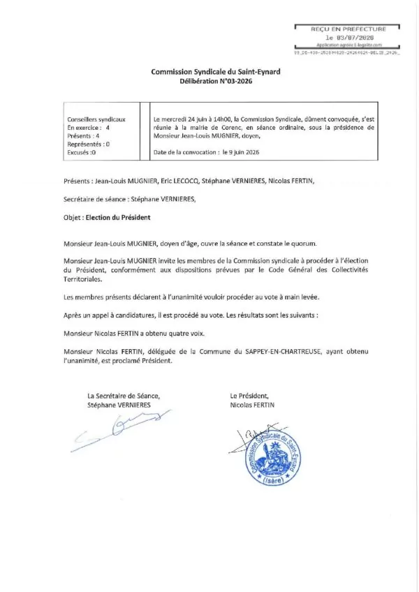 Image du document Commission Syndicale de Gestion du Fort du Saint-Eynard – Election Président 2026